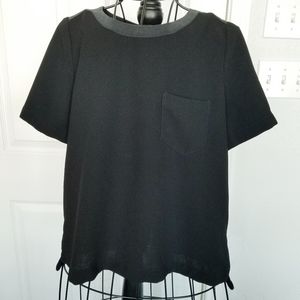 Madewell black button back top